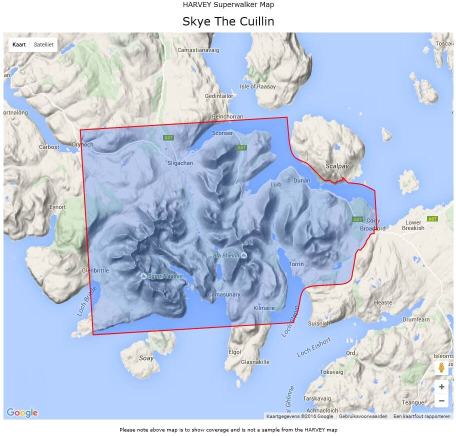 Carte de randonnée - The Cuillin (île de Skye) XT25 | Harvey Maps - Superwalker maps carte pliée Harvey Maps 