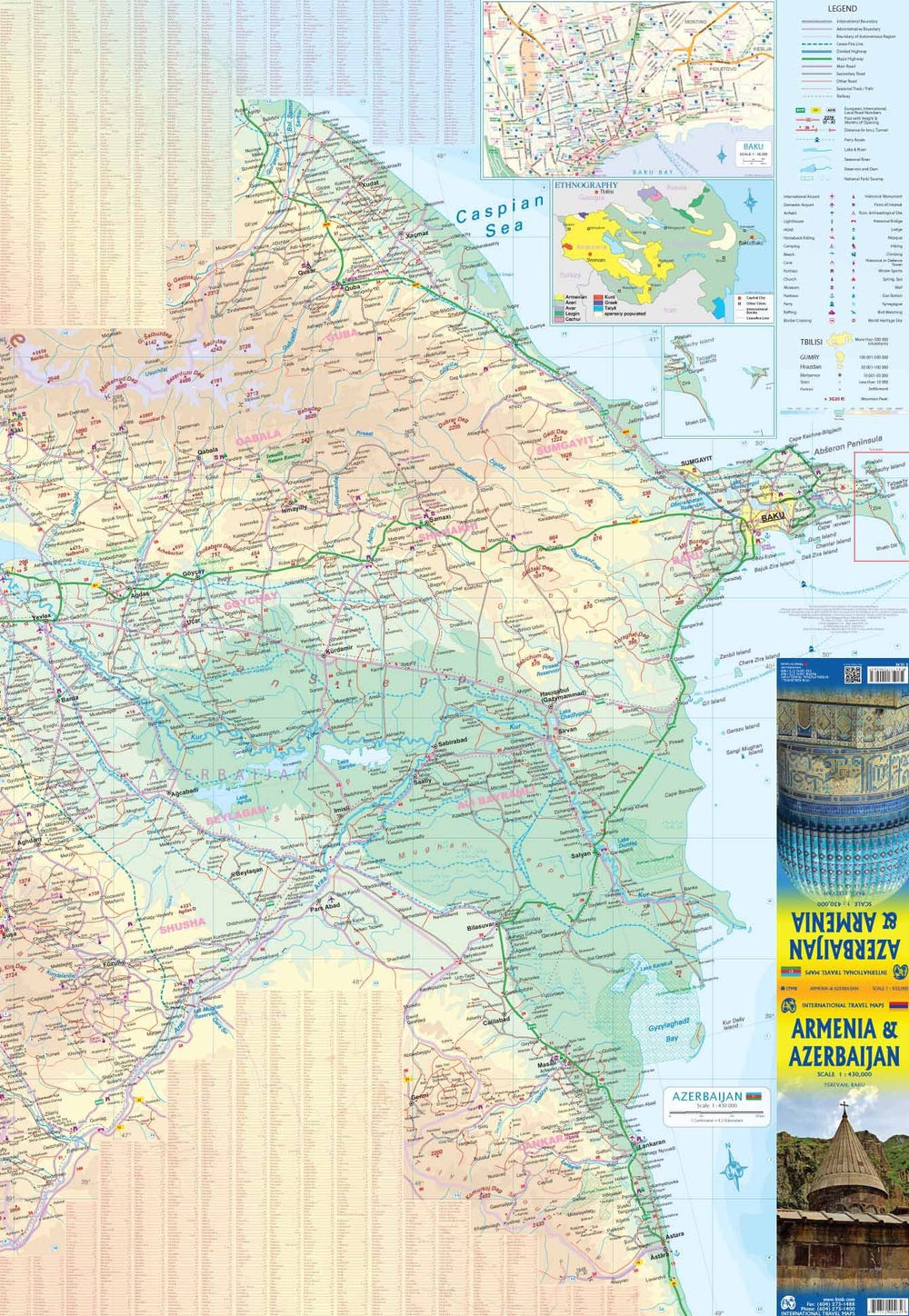 Carte de voyage - Arménie & Azerbaijan | ITM carte pliée ITM 
