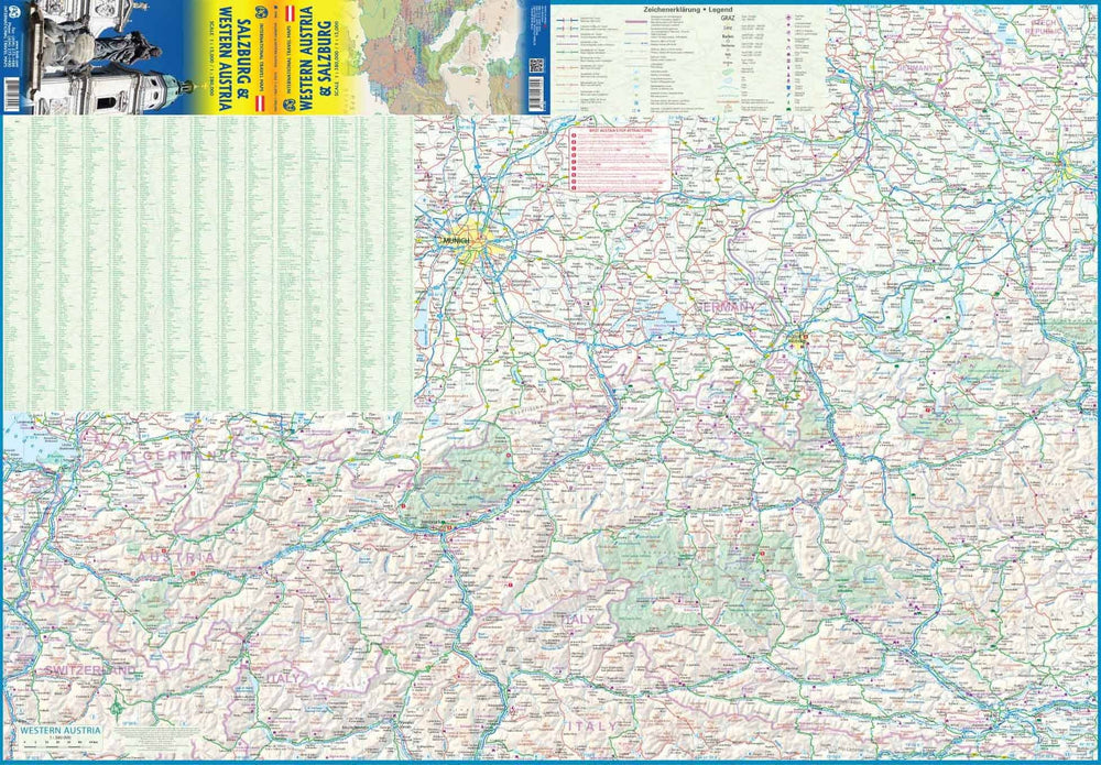 Plan de Salzbourg & Carte de voyage de l'ouest de l'Autriche | ITM - La Compagnie des Cartes