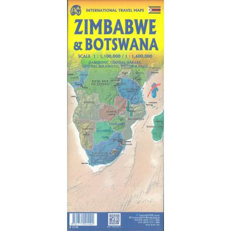 Carte de voyage - Botswana & Zimbabwe | ITM carte pliée ITM 