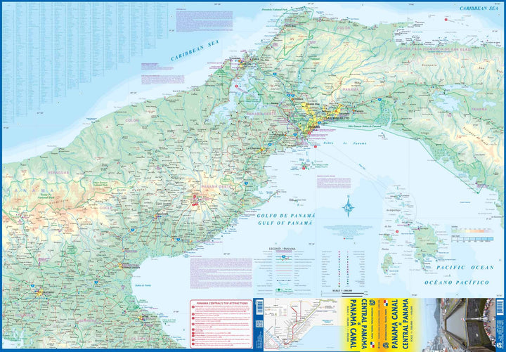 Carte de voyage - Canal de Panama & Panama Central | ITM carte pliée ITM 