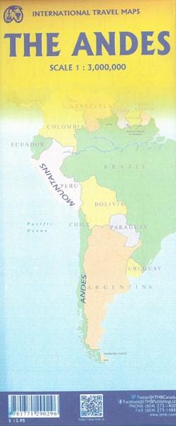 Carte de voyage - Cordillère des Andes | ITM carte pliée ITM 