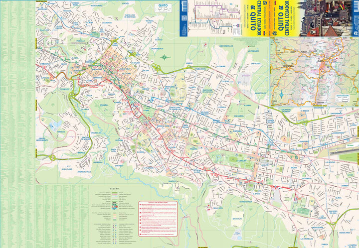 Carte de voyage - Équateur Central & Plan de Quito | ITM carte pliée ITM 