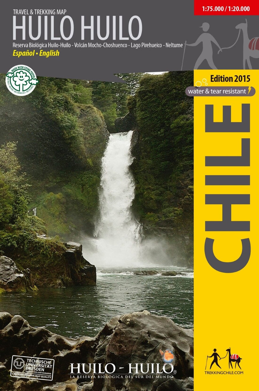 Huilo Huilo Travel and Trekking Map | Trekking Chile carte pliée 