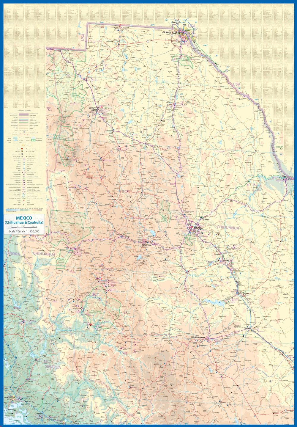 Carte de voyage - Mexique : Chihuahua & Coahuila | ITM carte pliée ITM 