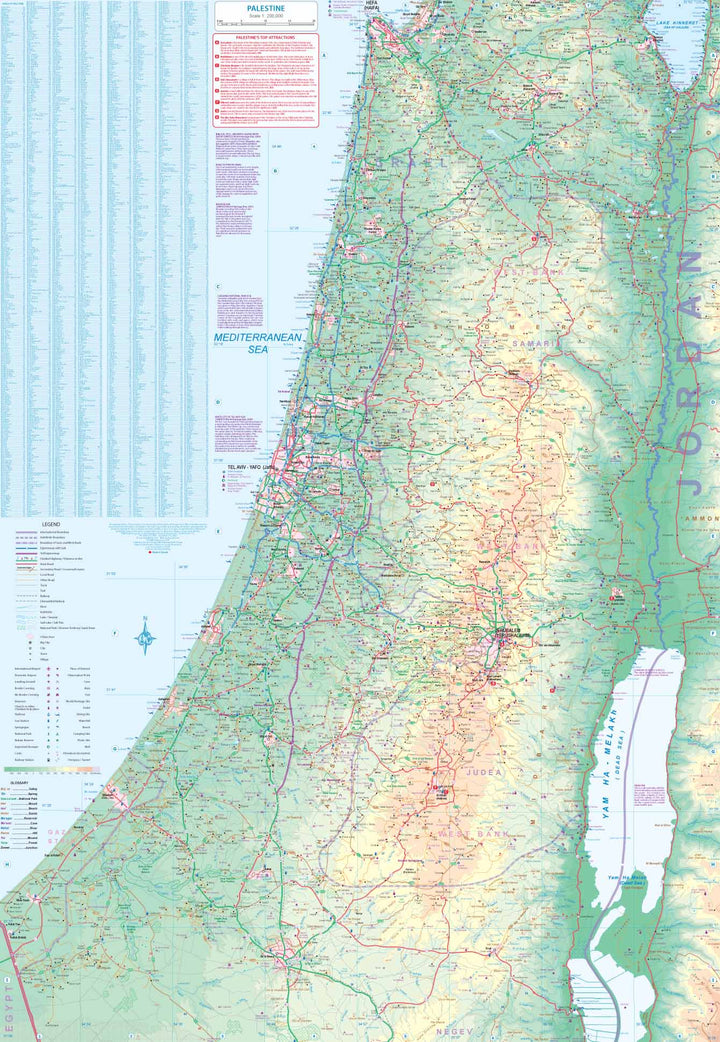 Carte de voyage - Palestine & Plan de Jerusalem | ITM carte pliée ITM 