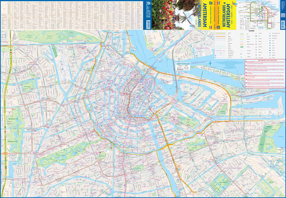 Carte de voyage - Pays-Bas & Plan d'Amsterdam | ITM carte pliée ITM 