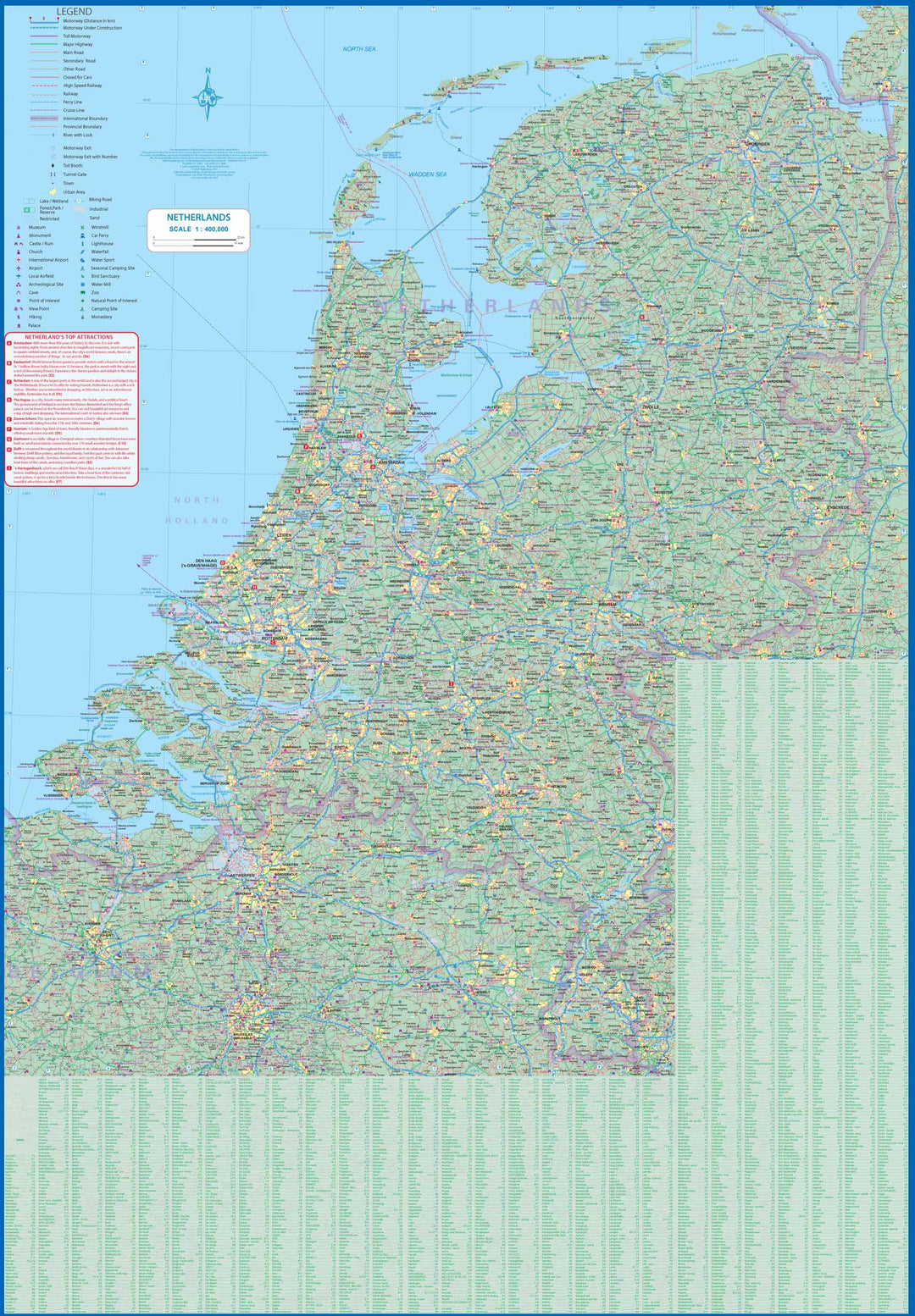 Carte de voyage - Pays-Bas & Plan d'Amsterdam | ITM carte pliée ITM 