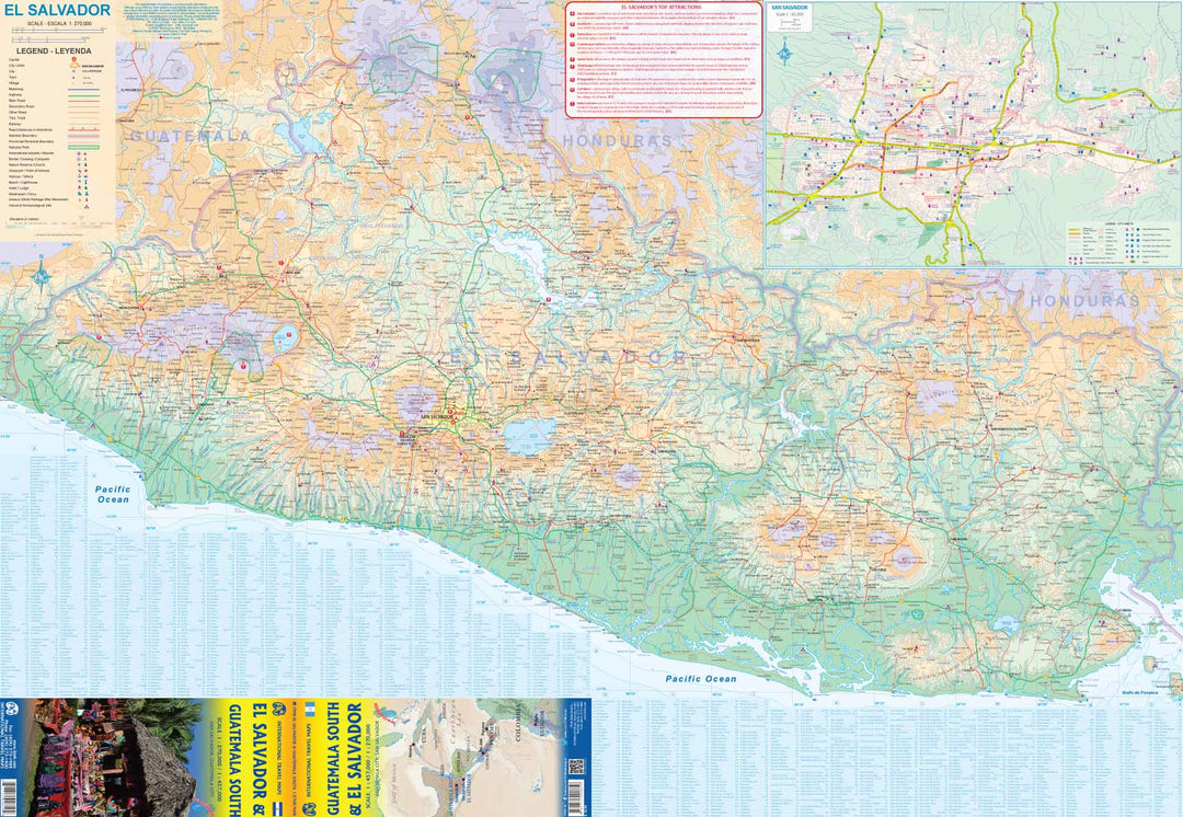 Carte de voyage - Salvador & Guatemala Sud | ITM carte pliée ITM 