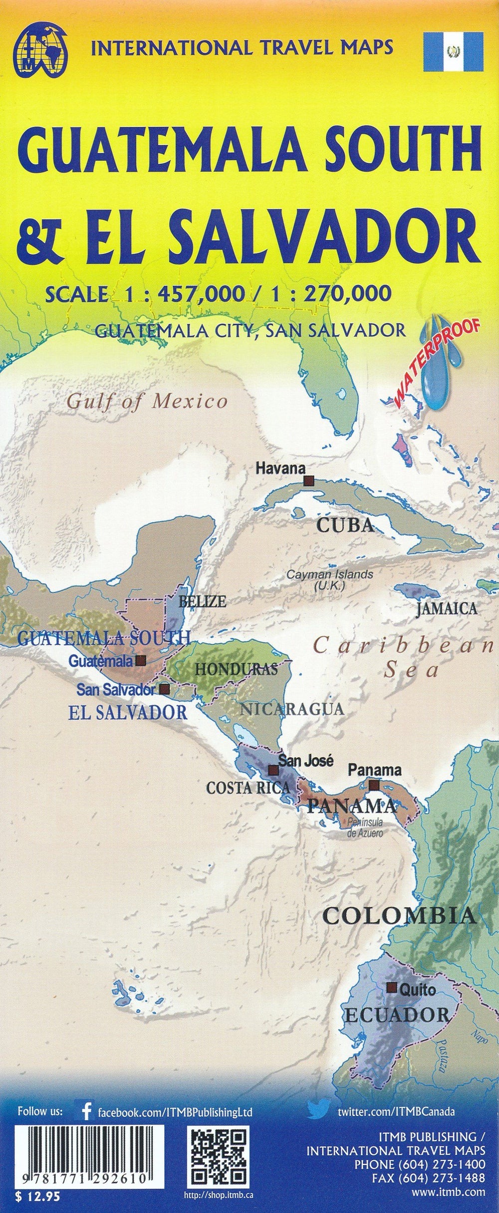 Carte de voyage - Salvador & Guatemala Sud | ITM carte pliée ITM 