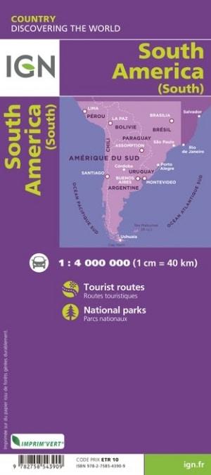 Carte de voyage - Sud de l'Amérique du Sud | IGN carte pliée IGN 