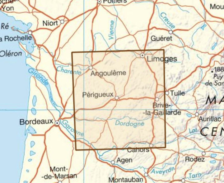 Carte départementale D24 - Dordogne | IGN carte pliée IGN 
