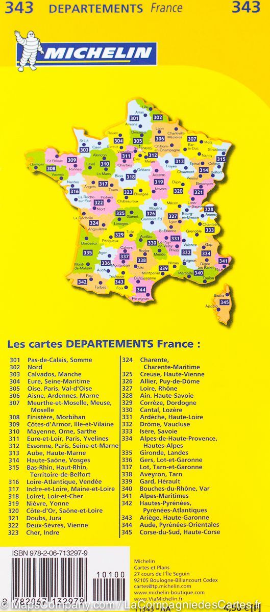 Carte départementale n° 303 - Calvados & Manche | Michelin carte pliée Michelin 