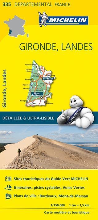 Carte départementale n° 335 - Gironde & Landes | Michelin carte pliée Michelin 
