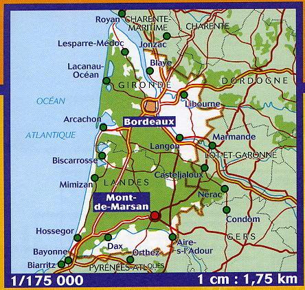 Carte départementale n° 335 - Gironde & Landes | Michelin carte pliée Michelin 