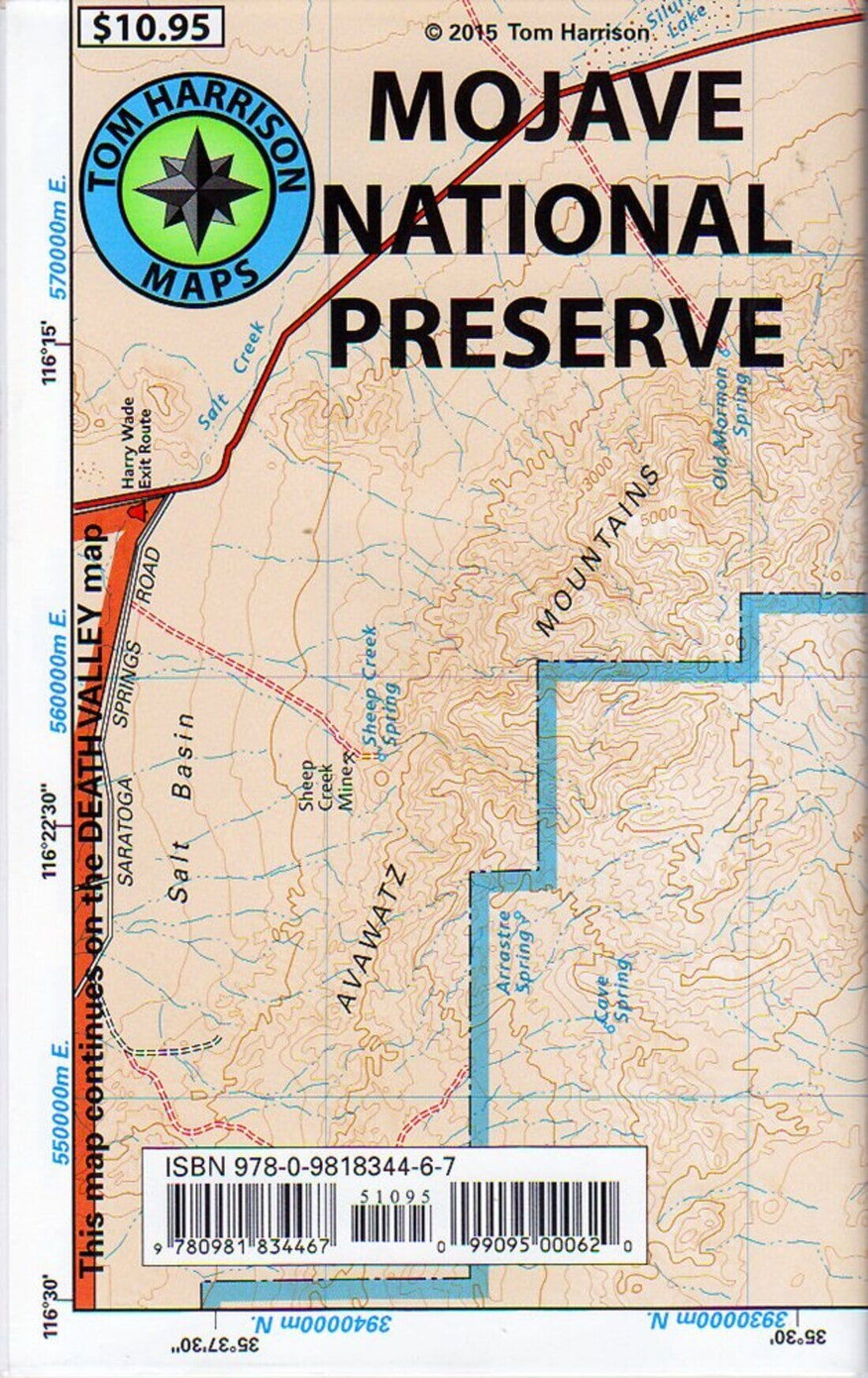 Mojave National Preserve recreation map | Tom Harrison Maps carte pliée 
