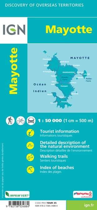 Carte détaillée - Archipel de Mayotte | IGN carte pliée IGN 