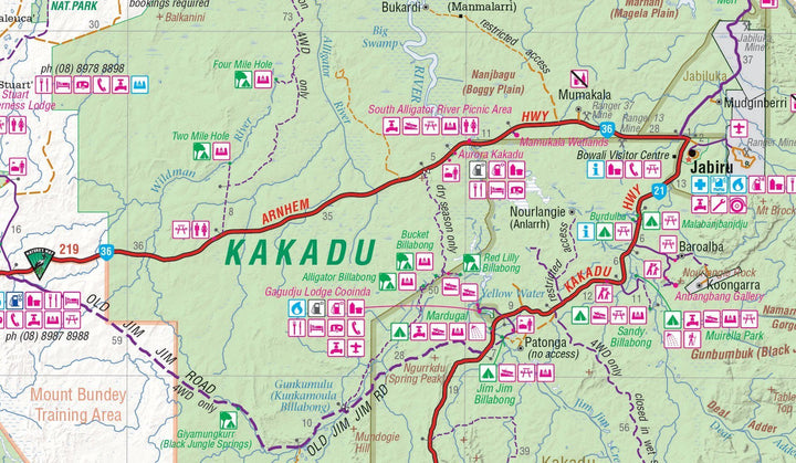 Carte détaillée - Top End National Parks - Litchfield, Katherine & Kakadu (Territoire du Nord, Australie) | Hema Maps carte pliée Hema Maps 