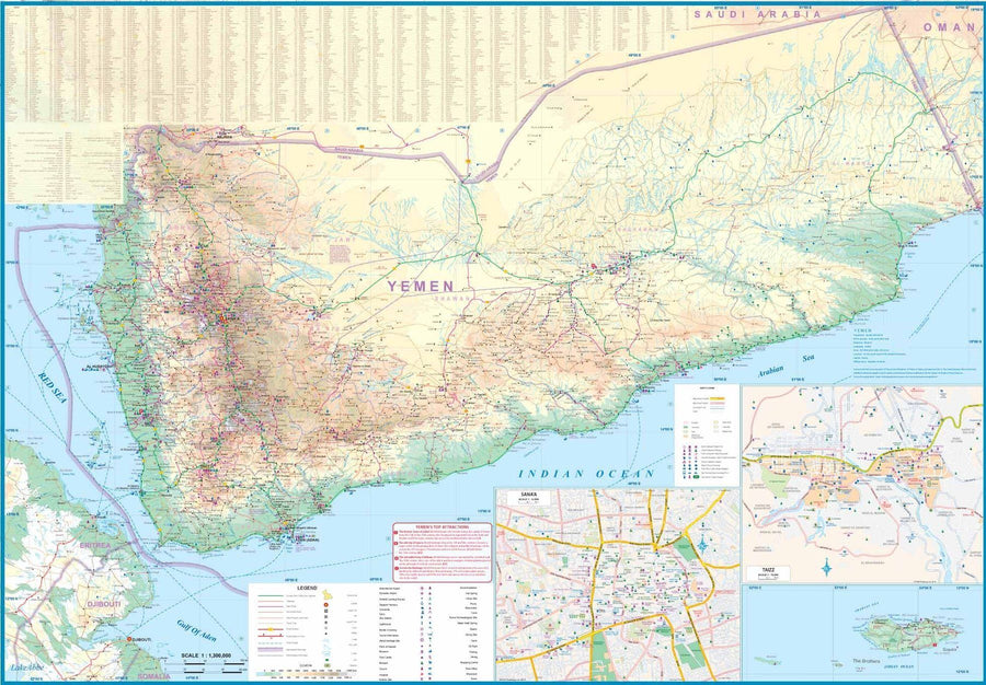Carte d'Oman & Yemen - VERSION MURALE ET PLASTIFIEE | ITM carte murale grand tube ITM 