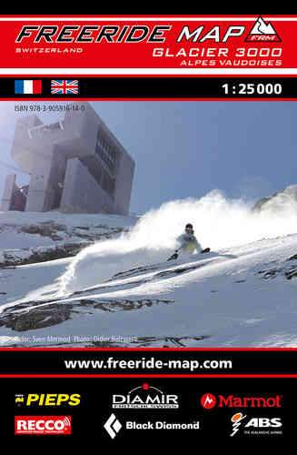 Carte Freeride - Glacier 3000, Alpes Vaudoises | Freeride Map carte pliée Freeride Map 