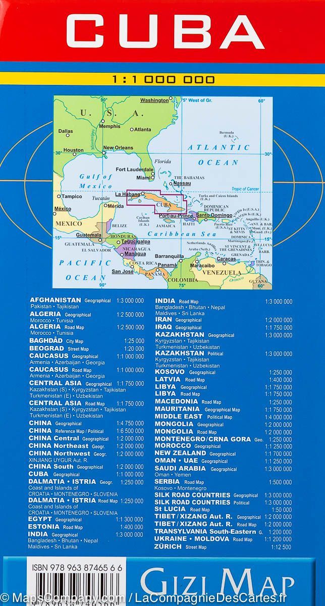 Carte géographique - Cuba | Gizi Map carte pliée Gizi Map 