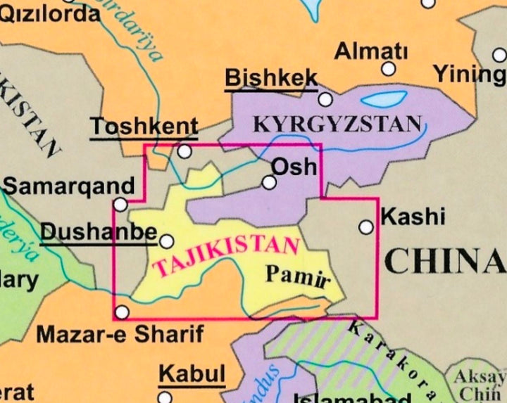 Carte géographique - Tadjikistan | Gizi Map carte pliée Gizi Map 