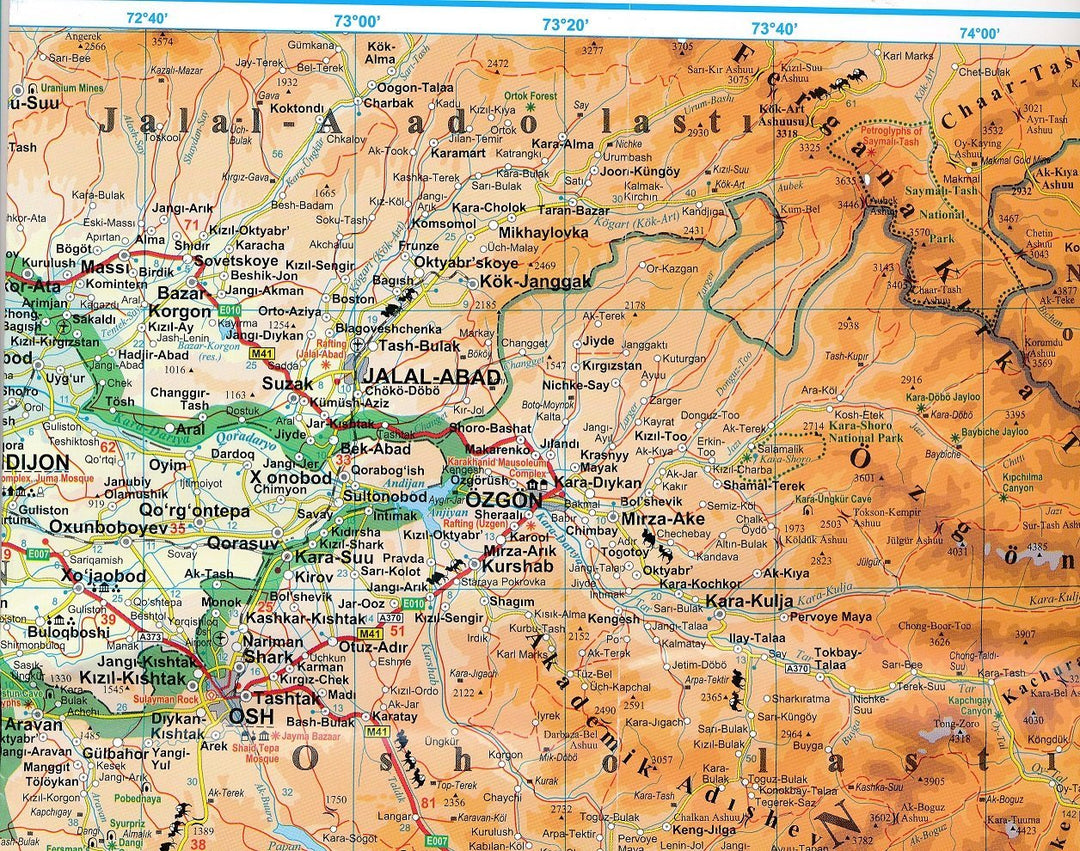 Carte géographique - Tadjikistan | Gizi Map carte pliée Gizi Map 