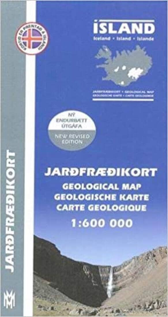 Iceland Geological Map | Mal og menning Road Map 