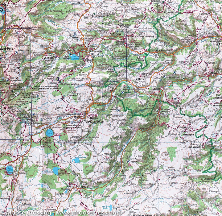 Carte IGN TOP 75 n° 15 - Chaînes des Puys & Massif du Sancy carte pliée IGN 