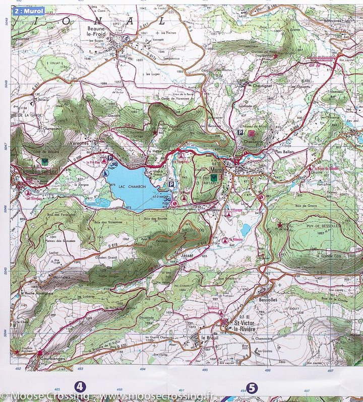 Carte IGN TOP 75 n° 15 - Chaînes des Puys & Massif du Sancy carte pliée IGN 