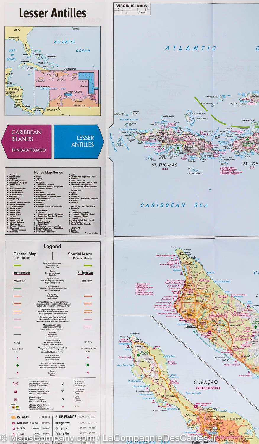 Carte imperméable - Petites Antilles | Nelles Map carte pliée Nelles Verlag 