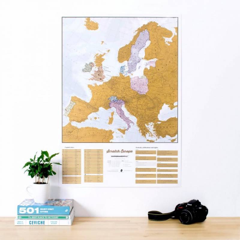 Carte murale à gratter (en anglais) - Europe | Maps International carte murale petit tube Maps International 