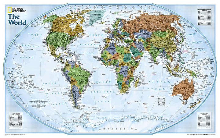 Carte murale (en anglais) - Monde politique, "explorer" | National Geographic carte murale petit tube National Geographic Plastifiée 