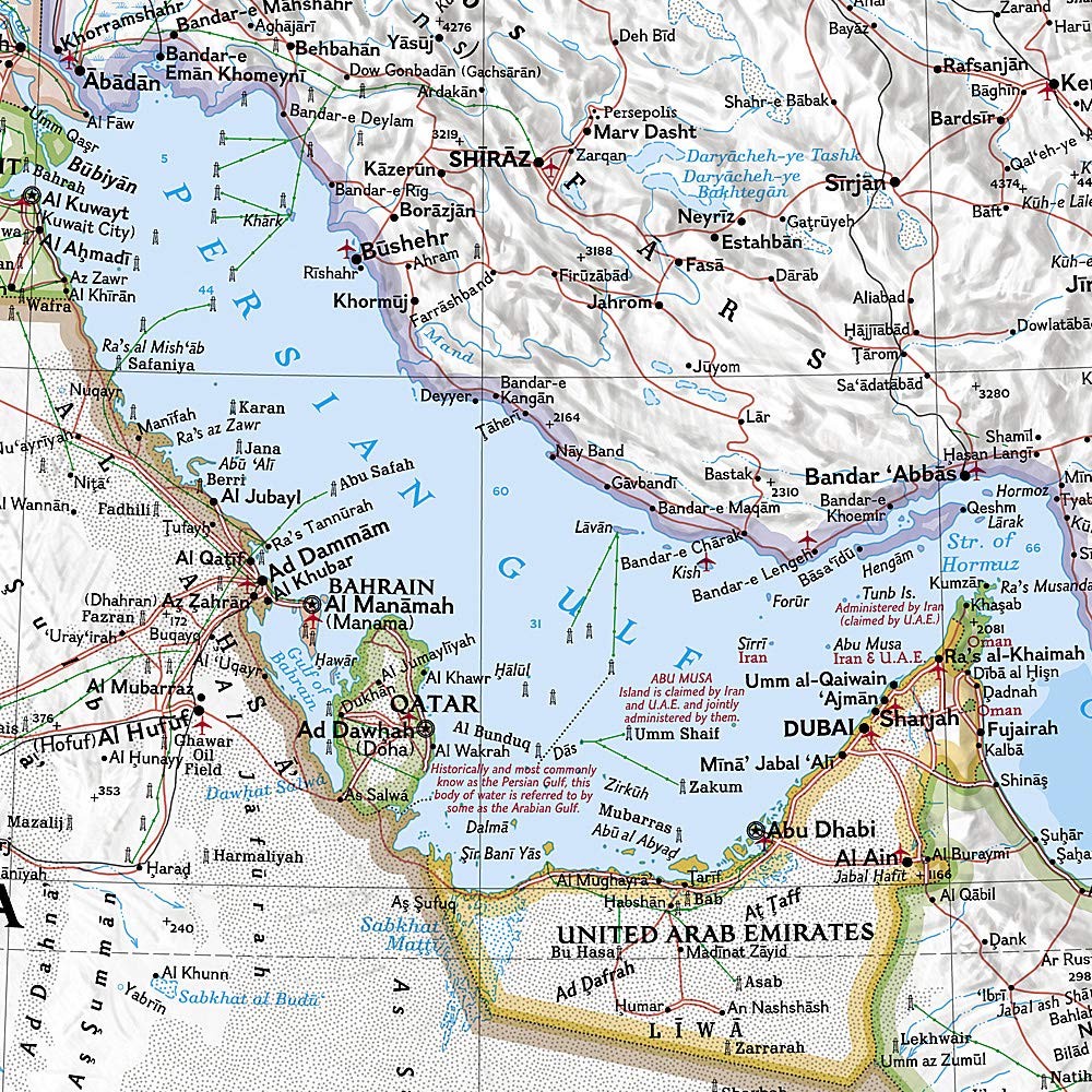 Carte murale (en anglais) - Moyen Orient - 77 x 60 cm | National Geographic carte murale petit tube National Geographic 