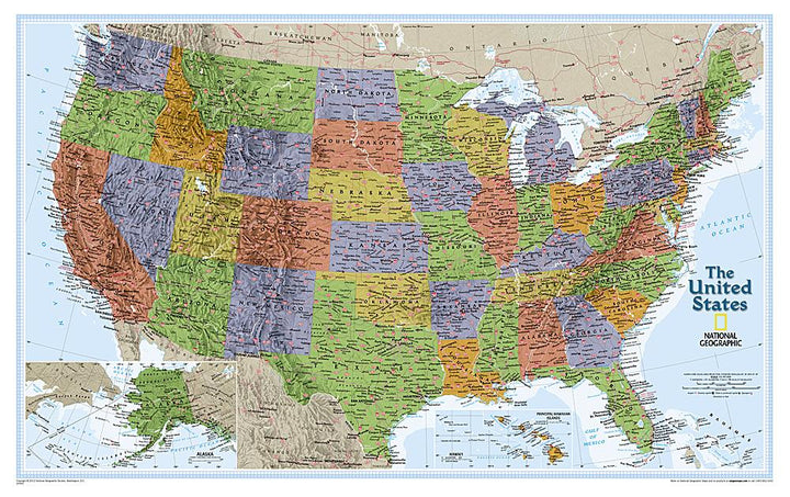 Carte murale (en anglais) - USA "explorer | National Geographic carte murale petit tube National Geographic Papier 