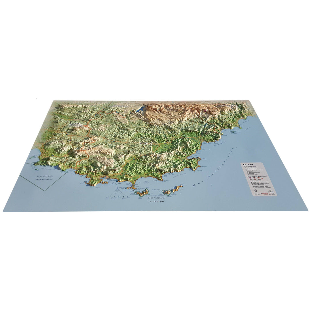 Carte murale en relief - Le Var - 41 cm x 61 cm | 3D Map carte relief 3D Map 