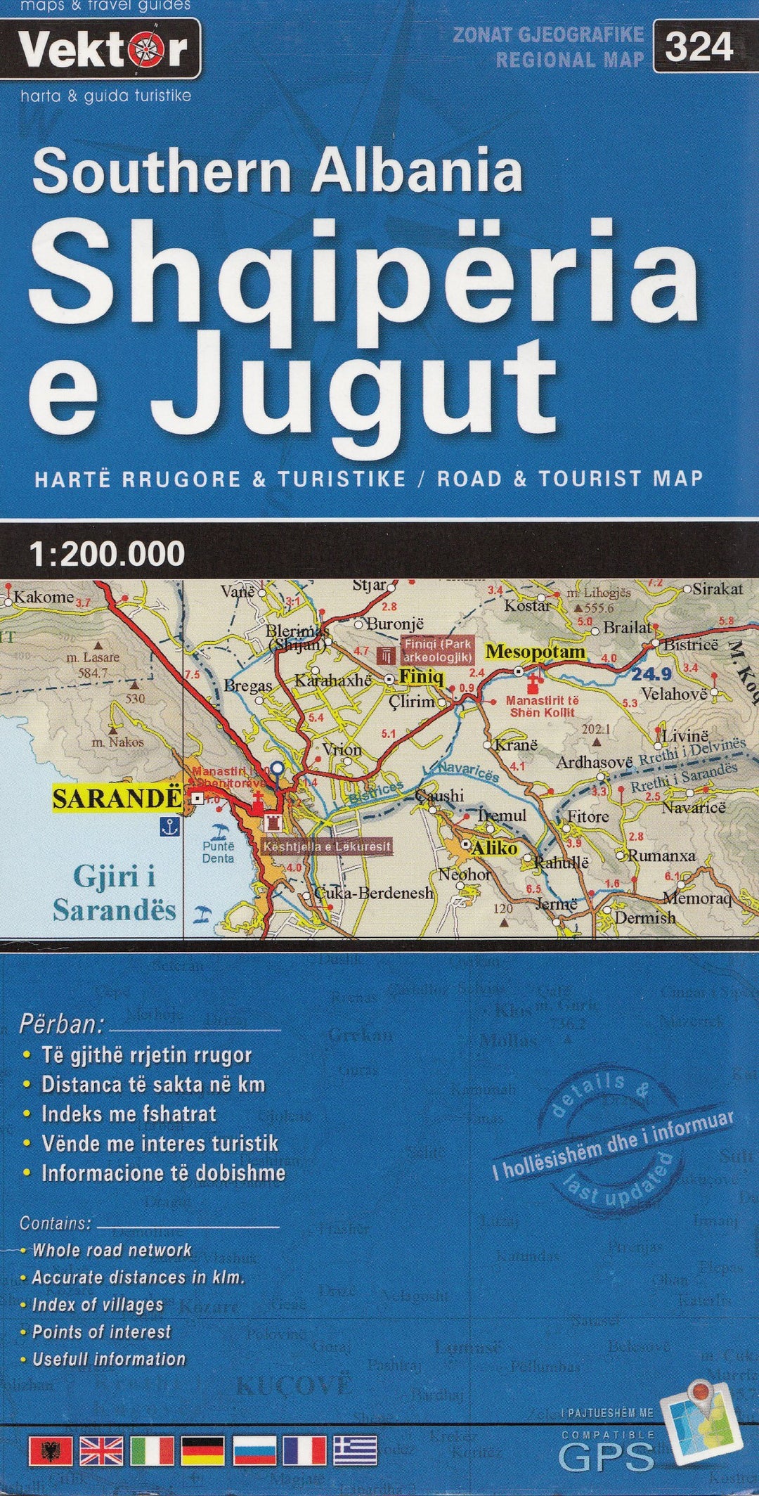 Carte routière - Albanie Sud, n° 324 | Vektor carte pliée Vektor 