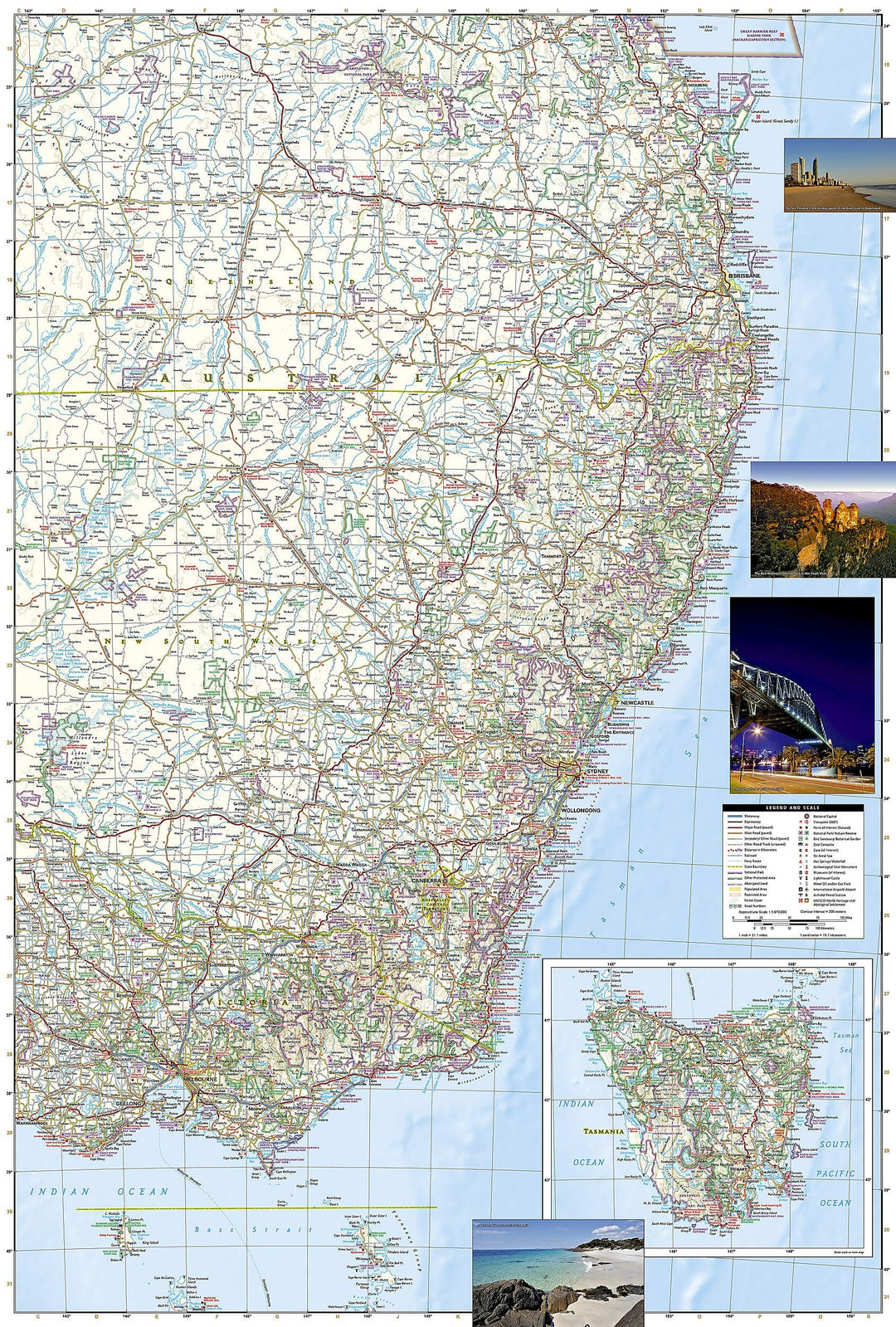 Carte routière - Australie Est | National Geographic carte pliée National Geographic 