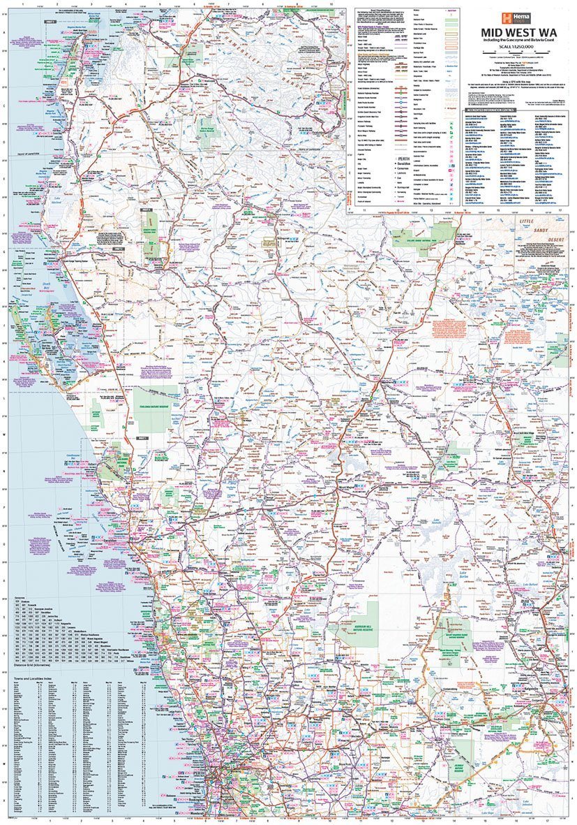 Carte routière - Australie Ouest Mid West | Hema Maps carte pliée Hema Maps 