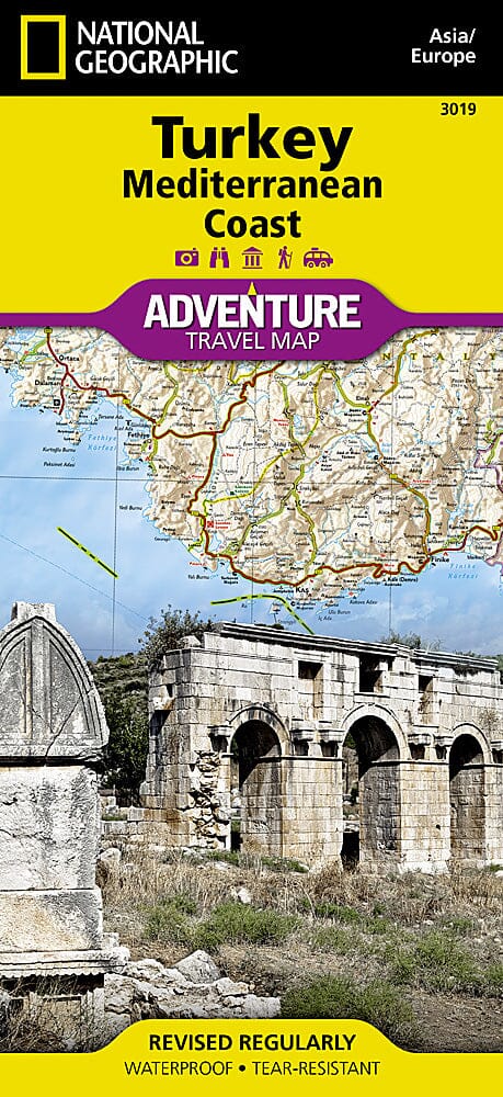 Carte routière - Côte méditerranéenne de la Turquie | National Geographic carte pliée National Geographic 