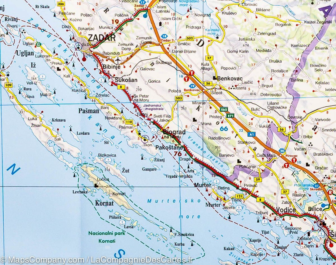 Carte routière - Croatie au 1, 500 000 | Freytag & Berndt carte pliée Freytag & Berndt 