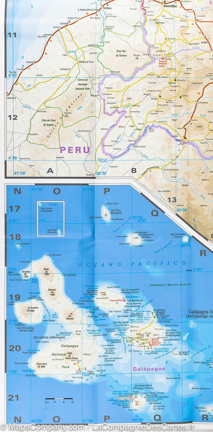 Carte routière de l'Equateur | Reise Know How - La Compagnie des Cartes