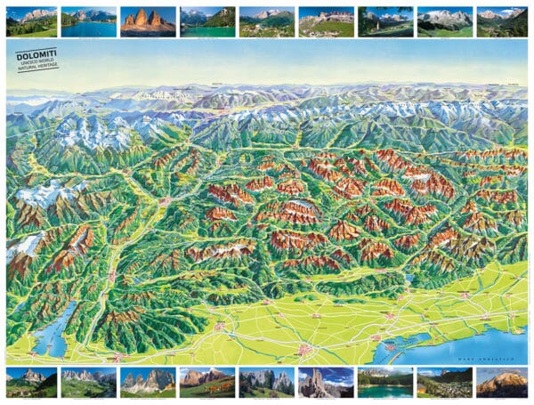 Carte routière et panoramique - Tyrol du Sud, Haut Adige & Dolomites | Tabacco carte pliée Tabacco 