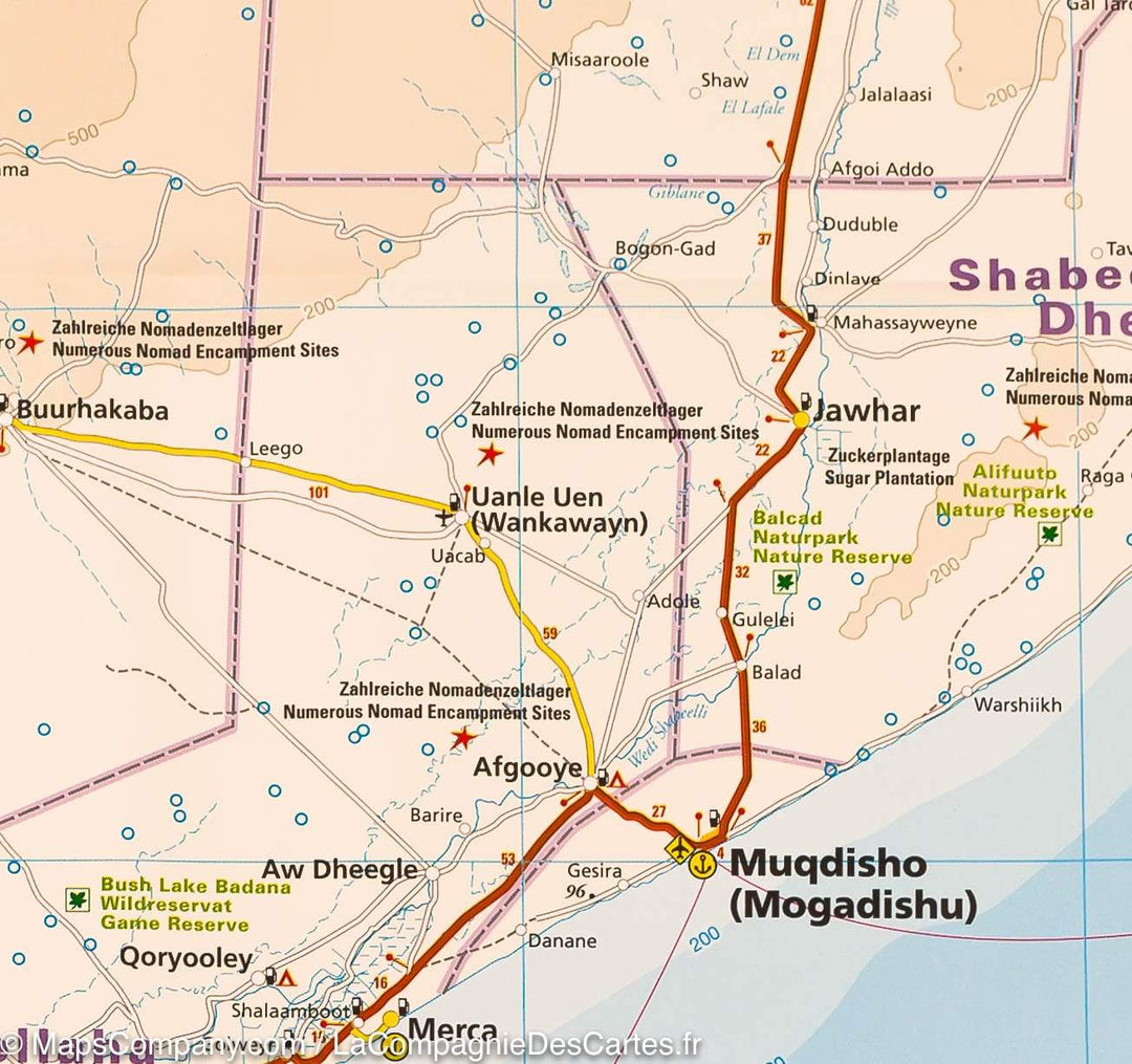 Carte routière - Ethiopie, Somalie, Erythrée & Djibouti | Reise Know How carte pliée Reise Know-How 