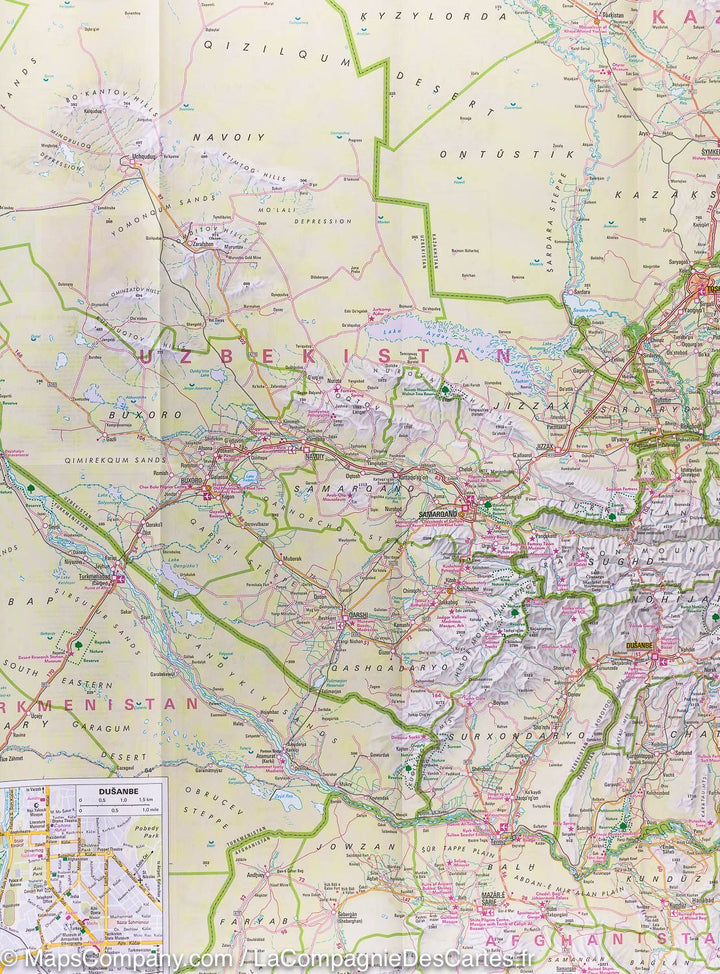 Carte routière imperméable - Asie Centrale | Nelles Map carte pliée Nelles Verlag 