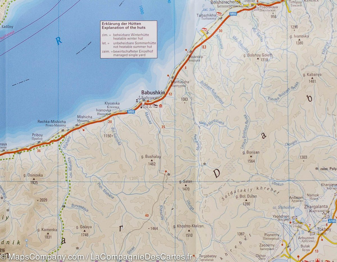 Carte routière du Lac Baïkal | Reise Know How - La Compagnie des Cartes