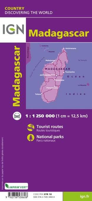 Carte routière - Madagascar | IGN carte pliée IGN 