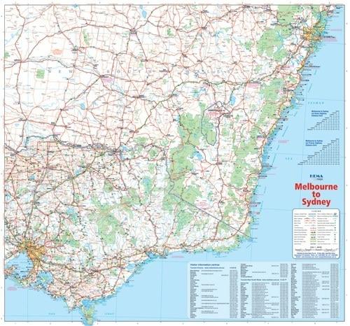 Carte routière - Melbourne à Sydney (Australie) | Hema Maps - La Compagnie des Cartes