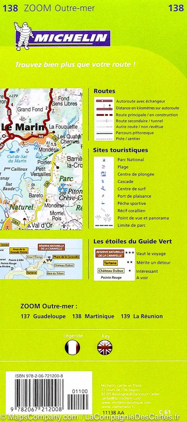 Carte routière n° 138 - Martinique | Michelin carte pliée Michelin 
