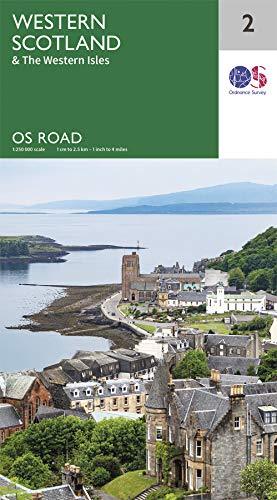 Carte routière n° 2 - Ouest de l'Ecosse & Western Isles | Ordnance Survey - Road carte pliée Ordnance Survey 